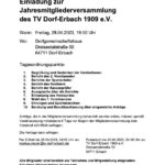 Einladung zur Jahresmitgliederversammlung 2023